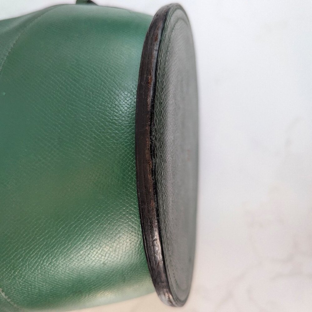Hermes Vintage Standy Bucket Bag Green Vert Clair Courchevel Leather RARE - Picture 10 of 16